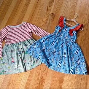 Cape cod bundle! Mini Bowden, and rags Blue and Red Kids Dress Set